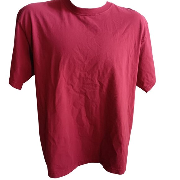 Vintage T-Shirt Large 1990s Mens Tee Large St johns Bay  RED ALL COTTON BLANK - Picture 1 of 4
